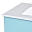 Meuble-lavabo de salle de bain avec lavabo en céramique - 2 bacs de style moderne en bois massif bleu 30 po, rangement fascinant