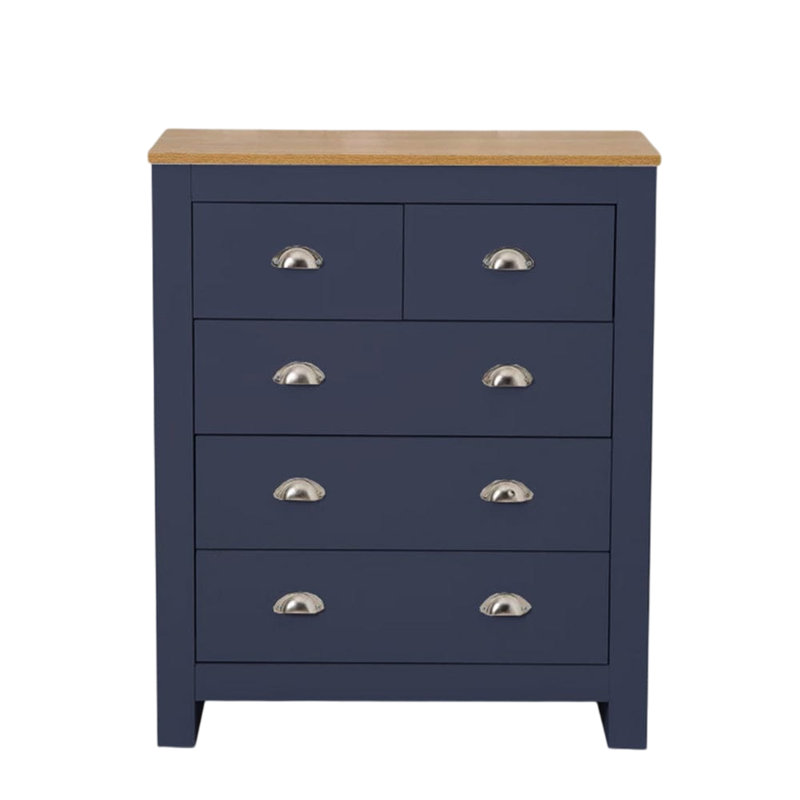 Susana 79cm W Chest of Drawers, Blue/Oak