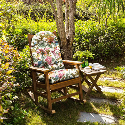 High-Back Seat Cushion - Waterproof Outdoor Adirondack Chair Cushion for Patio Furniture with Vibrant Patterns, Premium Elastic Padding, Multi-Scenario Use