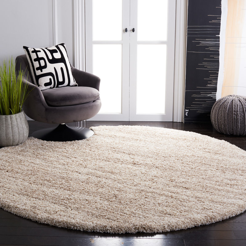 Tapis ivoire Jon-Paul, Rond 4 pi, Ivory/Beige 