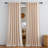 Faux Linen Blend Curtains Rod Pocket & Back tab Semi Sheer Window Treatments Privacy with Light Filtering for Living Room, 2 Panels-734527411-734527410