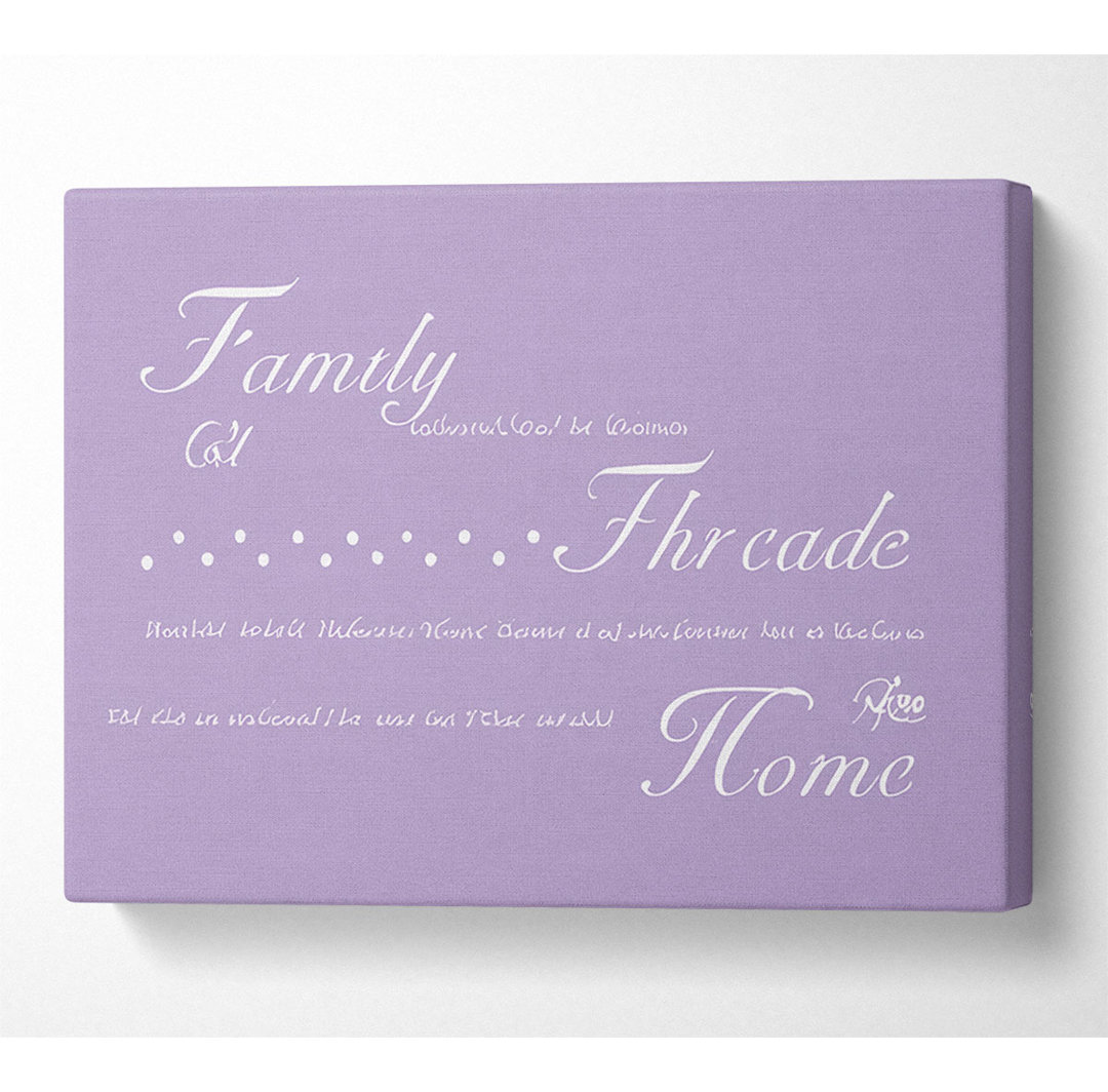 Familienzitat Familienbande sind kostbar fliederfarben - Wrapped Canvas Typography