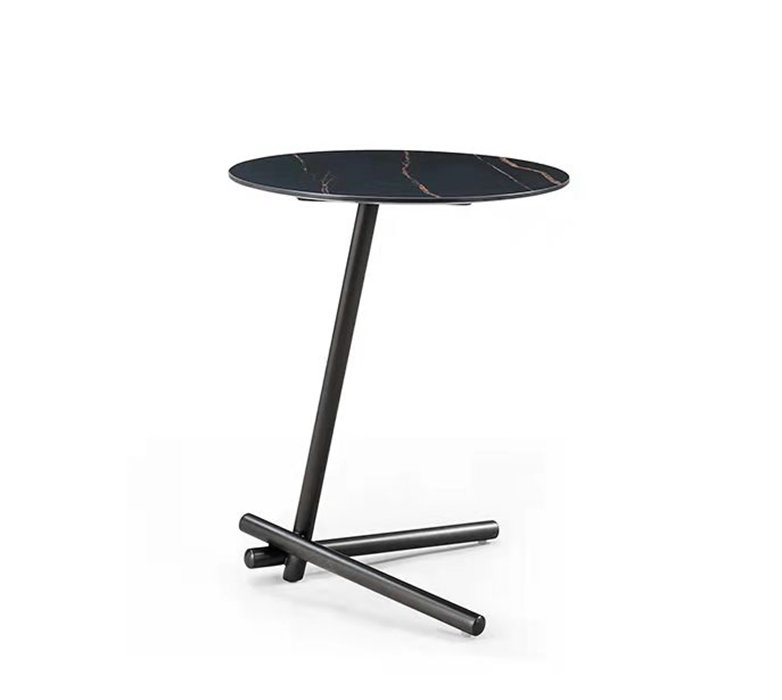 Stone Top Single Coffee Table, Black