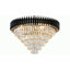 Lustre 16 lumières chromé et noir avec cristaux transparents