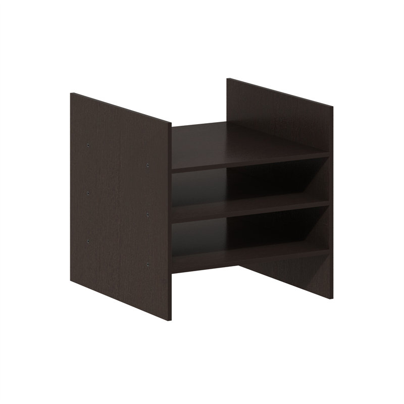 Furinno Cubicle 3-Shelf File Organizer Cube Insert in Dark Oak (Does not fit IKEA Kallax Shelving), Dark Oak