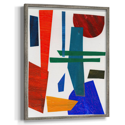 «Colorful Shapes IV», reproduction encadrée - bois massif