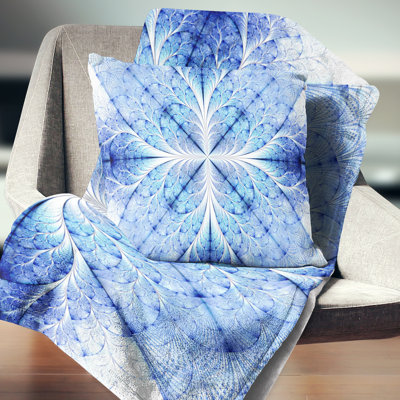 Motif symétrique bleu clair - coussin abstrait imprimé