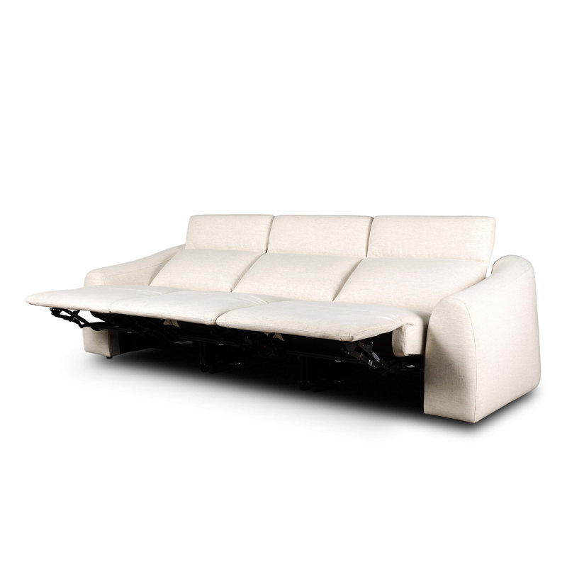 Canapé modulaire inclinable électrique 3 pièces Alondra - 116 pi, Crypton Nomad Snow Polyester Blend