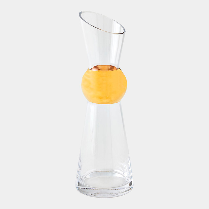 Carafe orbe métallique-Or-Lg, Doré, 28 onces
