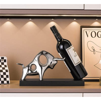 Support à vin luxueux à thème de taureau