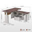 Ashantey 60" L-Shaped Executive Electric Standing Desk with Fluted Roman Legs, Privacy Modesty Panel and Wire-125361230