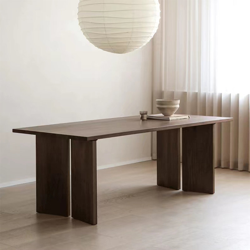 Table de salle à manger carrée en bois de frêne, H 29,53 po x L 102,36 po x l 39,37 po