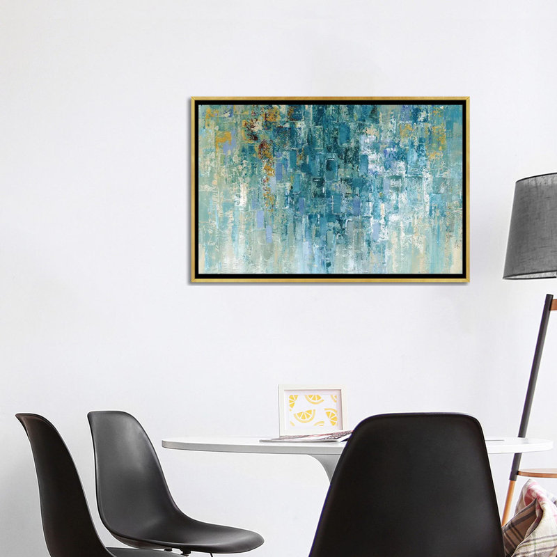«I Love the Rain» par Nan - reproduction, H 32 po x l 48 po x P 1,5 po, Toile encadrée d'or