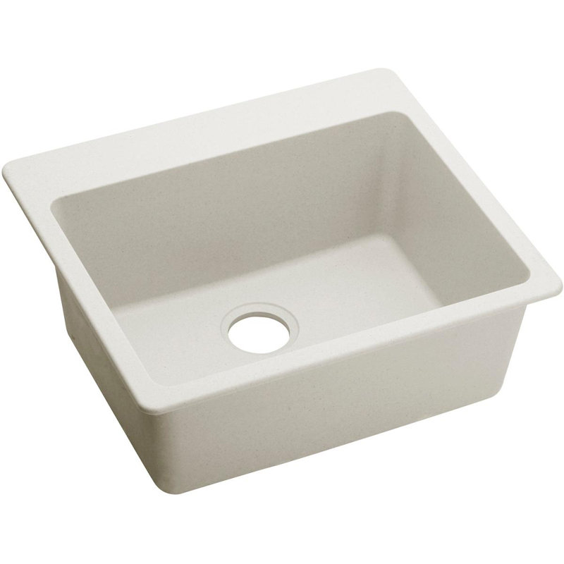Quartz Luxe 25" L x 22" W Drop-In Kitchen Sink, Ricotta