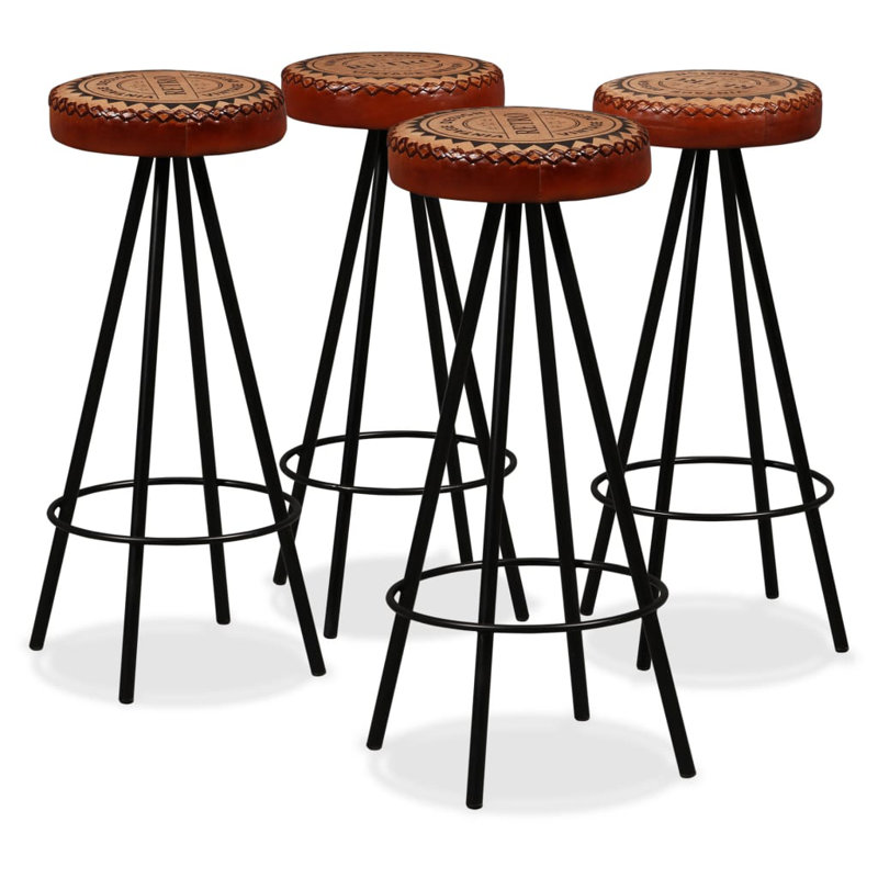 Tabouret de bar en cuir véritable