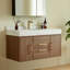 Ensemble de meuble-lavabo mural 39,4 po avec surface en noyer fritté et lavabo encastré en céramique-1489035112-1489035114
