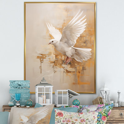 " Minimalism Beige And Gold Dove II "