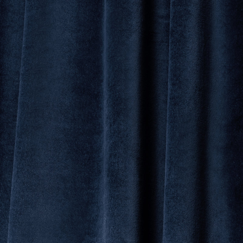 Navy Cotton Blackout Pleated Curtain Panel 52" x 84"