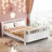 Wood Platform Bed with Rails-111912651-111912649