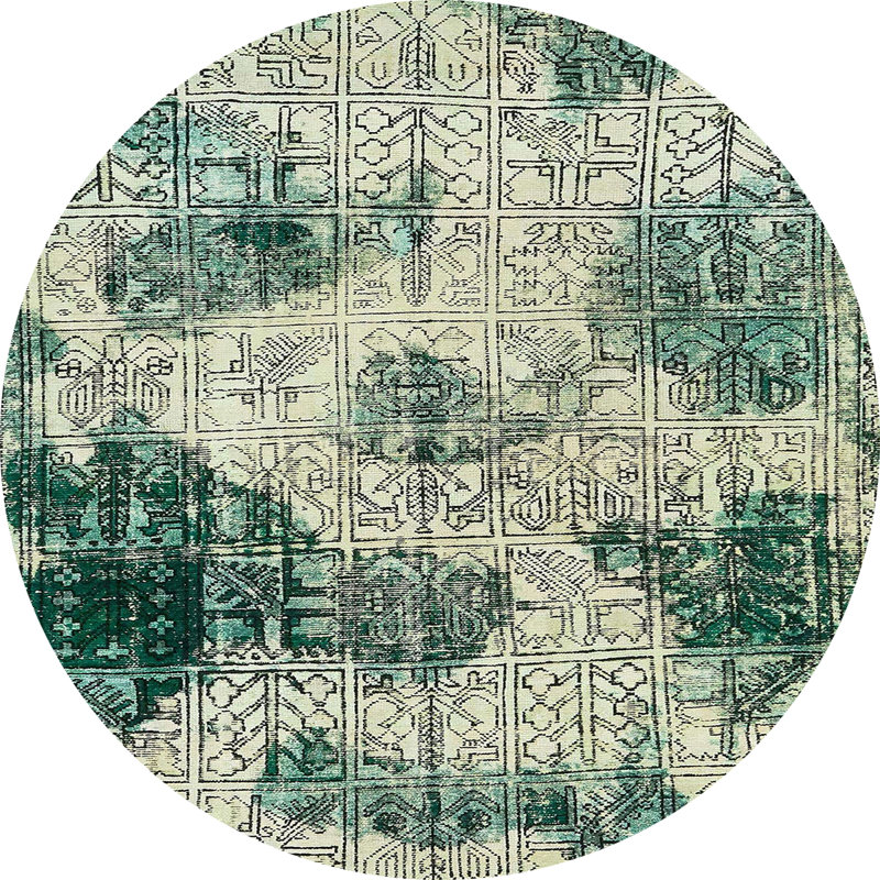 Abstract Indoor Rug, Round 4'