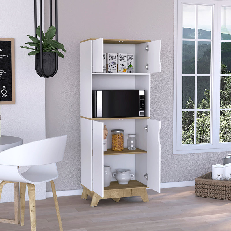 1-Drawer Microwave Pantry Cabinet