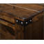 Lit à panneau brun rustique de style industriel 1pc avec pied de lit intégré pour plus de confort et de rangement