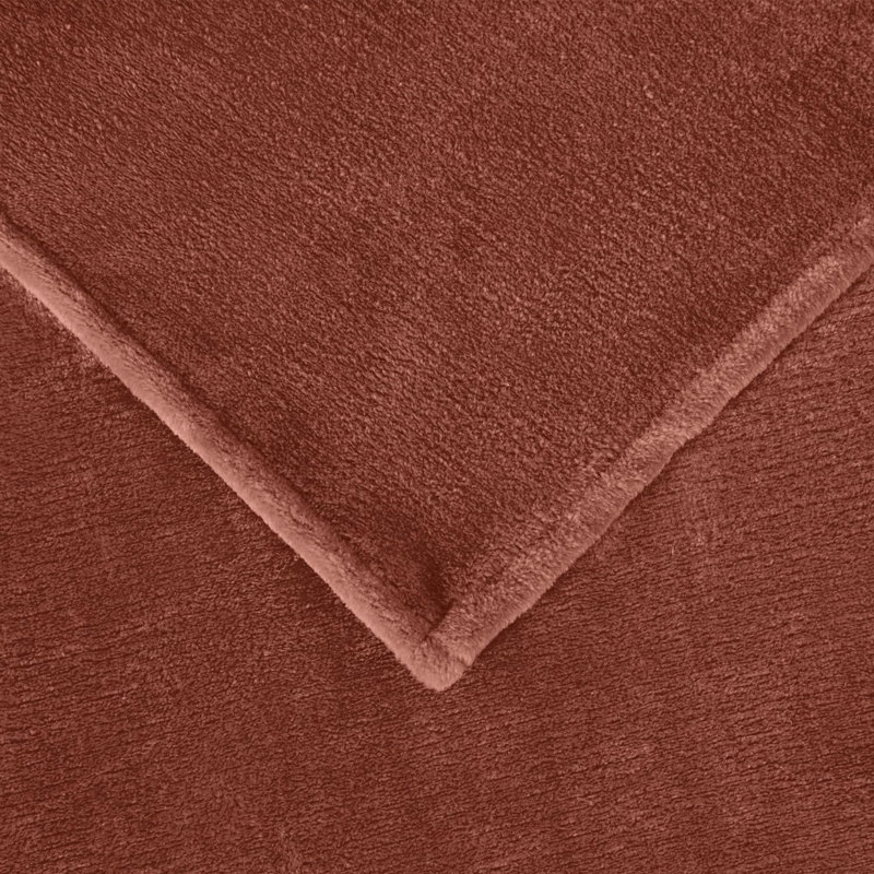 Soft Fleece Sheet Set, Full Sheet Set with 2 Pillowcases, Terracotta