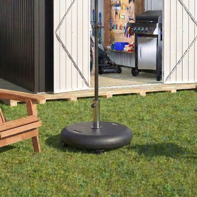 Base de parasol ronde en béton avec roues 82 lb Wheely