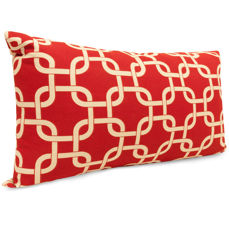 Links Rectangular Throw Pillow, Red