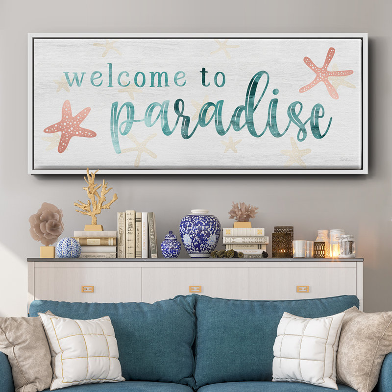 Welcome to Paradise - toile encadrée, H 12 po x l 30 po