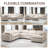 125" 7-Seater Oversized Modular Chenille Sectional Sofa, Reversible L-shape Design With Movable Ottoman-1794464435
