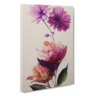 Flowers Watercolour No.4 - Wrapped Canvas Print