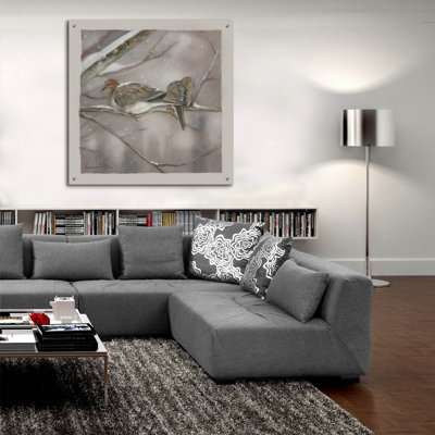 «Winter Doves» par Art and a Little Magic, art mural en verre acrylique