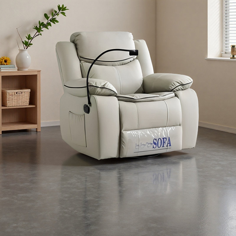 Fauteuil inclinable ergonomique de luxe avec rangement, Beige