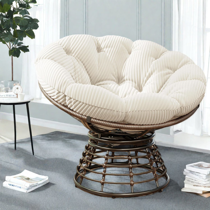 Chaise d'appoint moderne pivotante, structure en acier, confortable pour le salon et la chambre à coucher