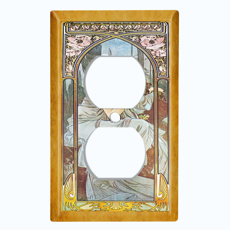 Magnifique plaque murale d'interrupteur à bascule 1 bande Art Nouveau