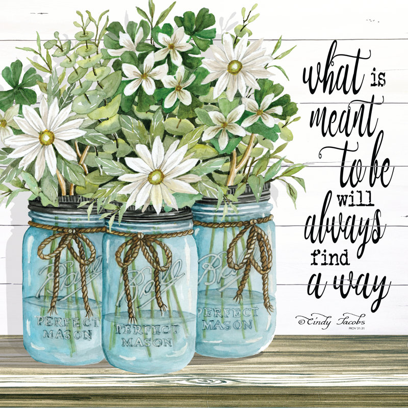 Blue Jars - What Is Meant to Be - Peinture, Toile tendue, Non, H 12 po x l 12 po