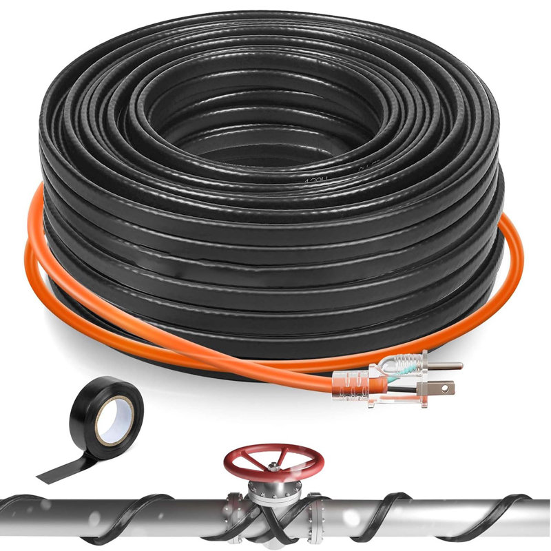 50ft Heat Tape For Water Pipes, -40°f Electric Heating Cable, Freeze Protection, Metal & Plastic, Gutters