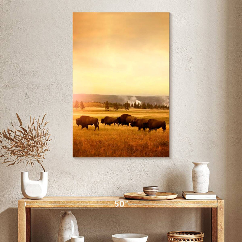 Roaming Bison Herd, 39" H x 26" W