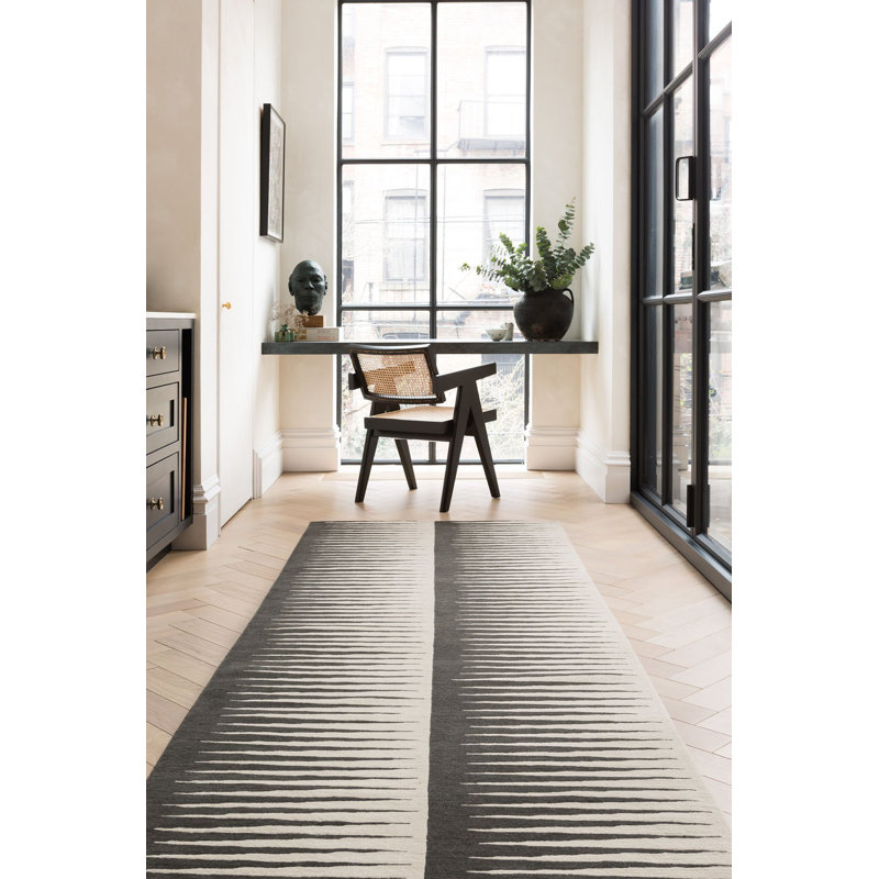 Kelly Wearstler Bravado Graphite Runner Area Rug, Runner 2'9" x 12'