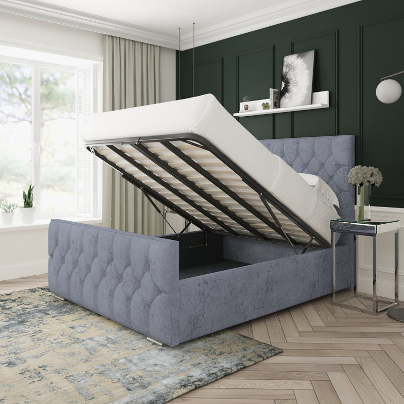Upholstered Divan Bed, Small Double (4'), Gunmetal