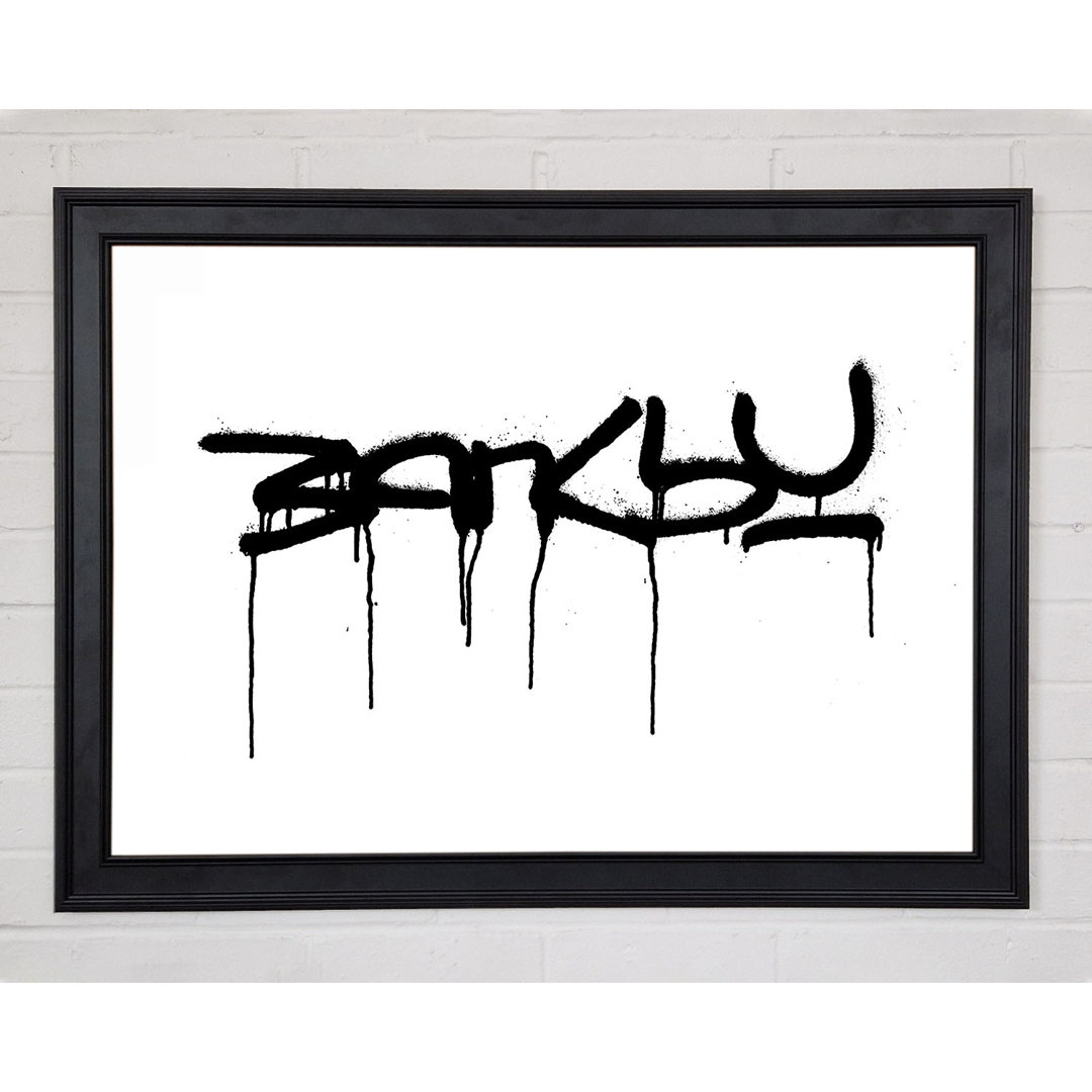 Banksy Weiß Gerahmter Druck