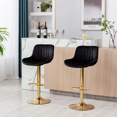 Two Pieces Height Adjustable Bar Stools For Indoor, Modern Barstool For Home
