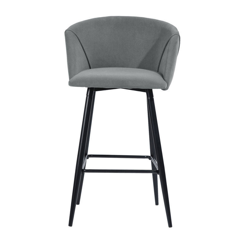 Fryman Upholstered Counter Stool with Metal Frame, Grey