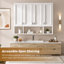 Armoire de salle de bain murale moderne de 36 pouces avec charnières à fermeture douce, tablettes ouvertes et 3 tablettes réglables pour la salle de bain