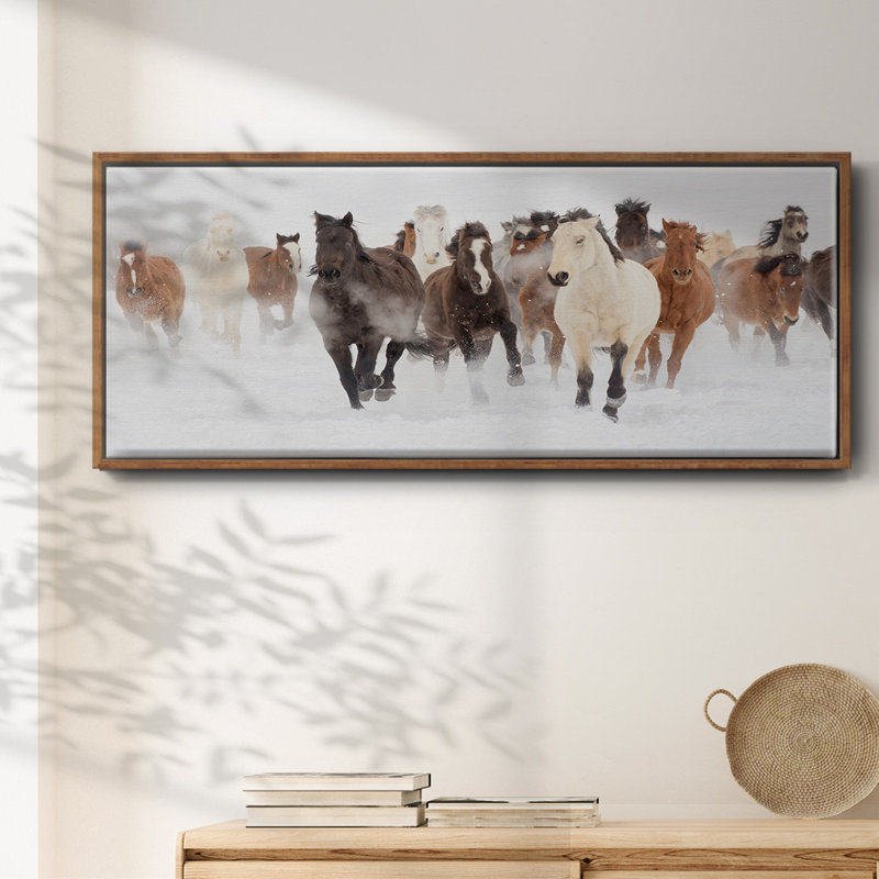 Pasture Run- Framed Canvas, 20" H x 50" W