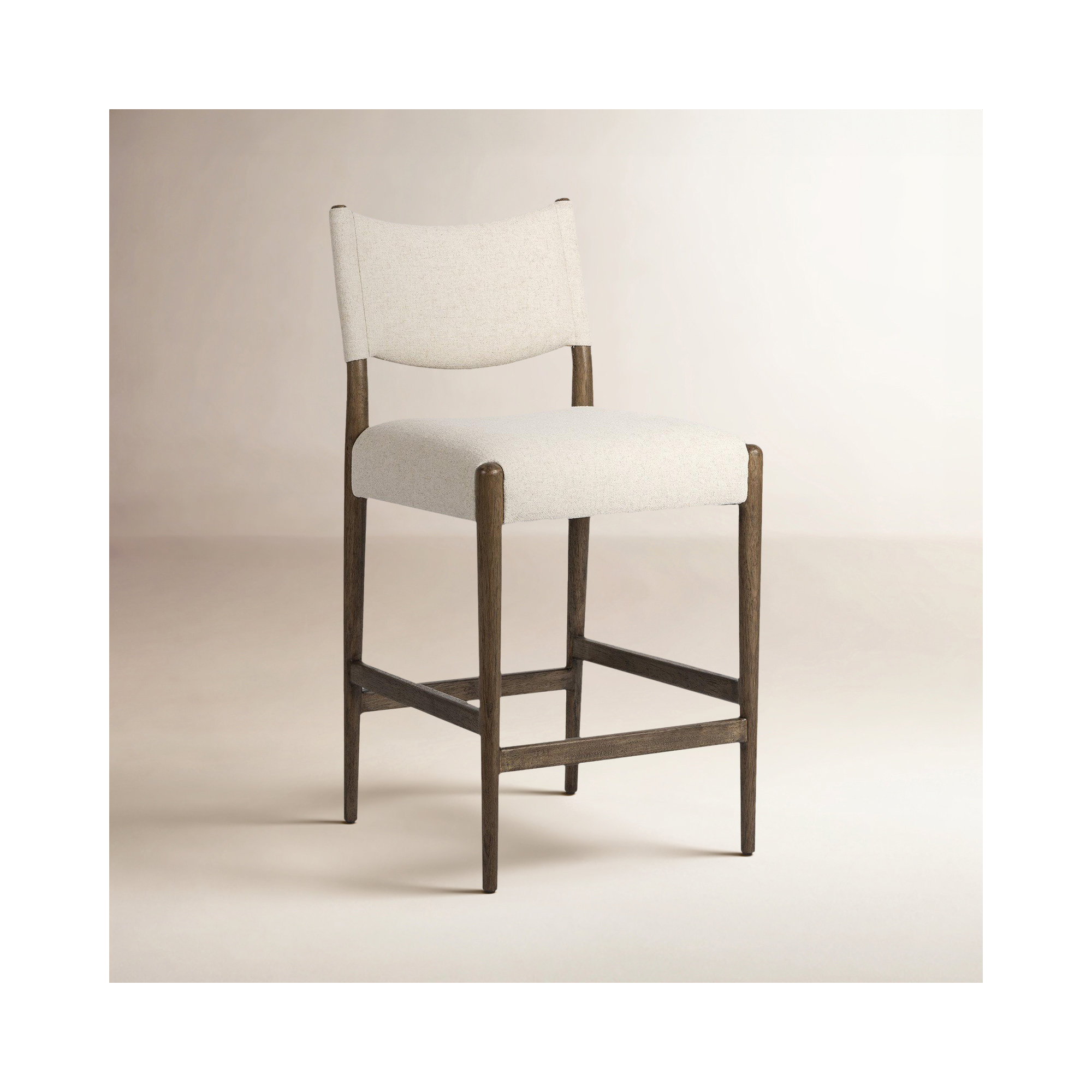 Tara Upholstered Stool, Medium Brown, Antwerp Natural