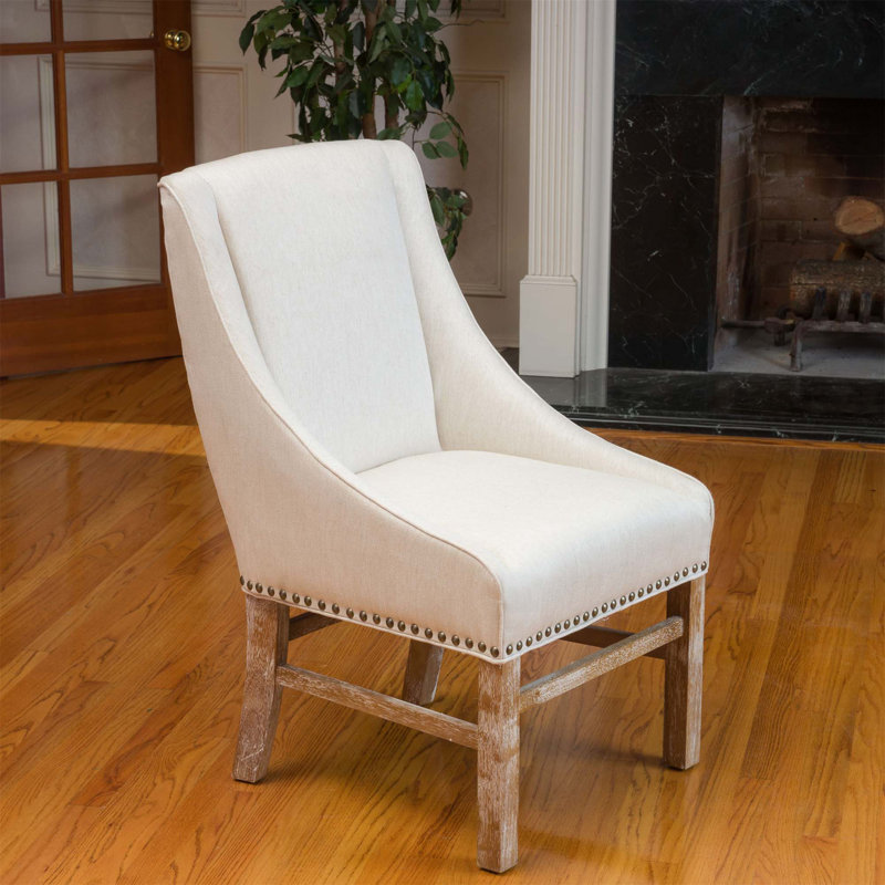 Chaise parsons rembourrée Wokeham, Crème, 1