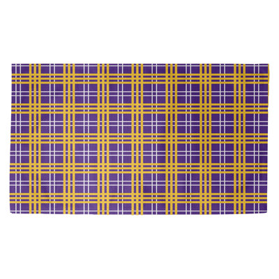 Tissu écossais fait à la main mauve/blanc/jaune Tapis décoratif