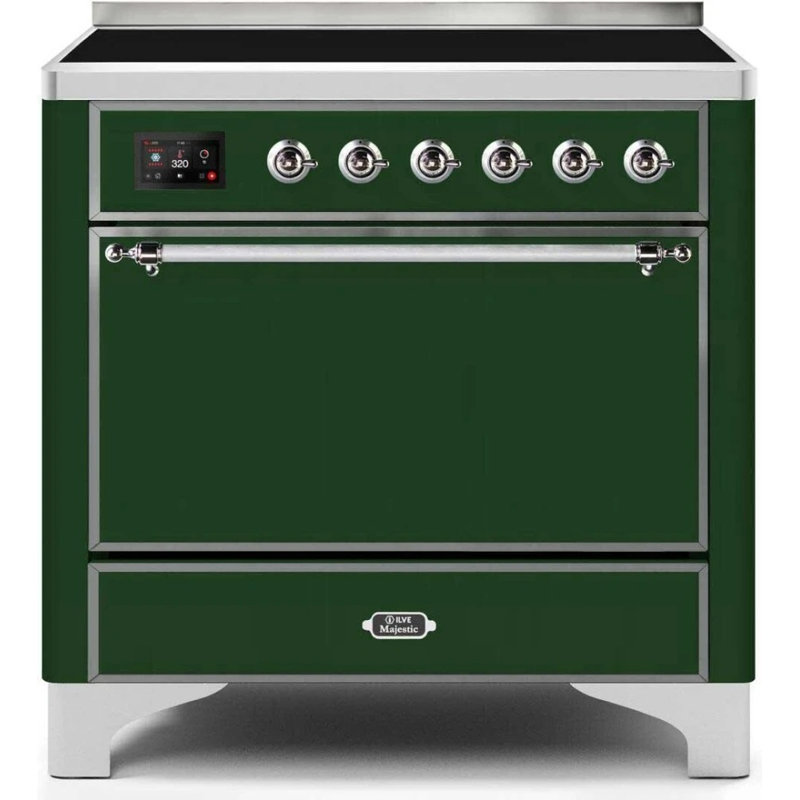 Majestic Ii 36 Inch Freestanding Induction Range, Emerald Green/Chrome